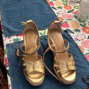 Gold espadrilles Banana Republic